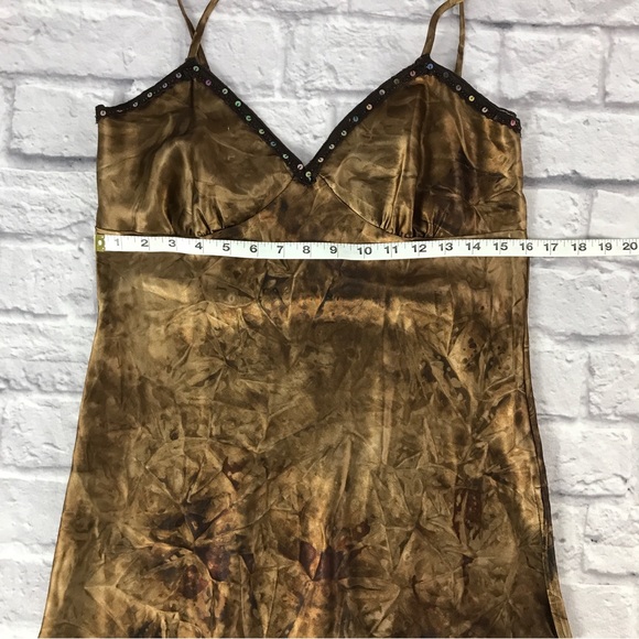 Silky Prismatic Rainbow Sequins Cami Top Tunic Vintage 2000’s - Picture 2 of 7